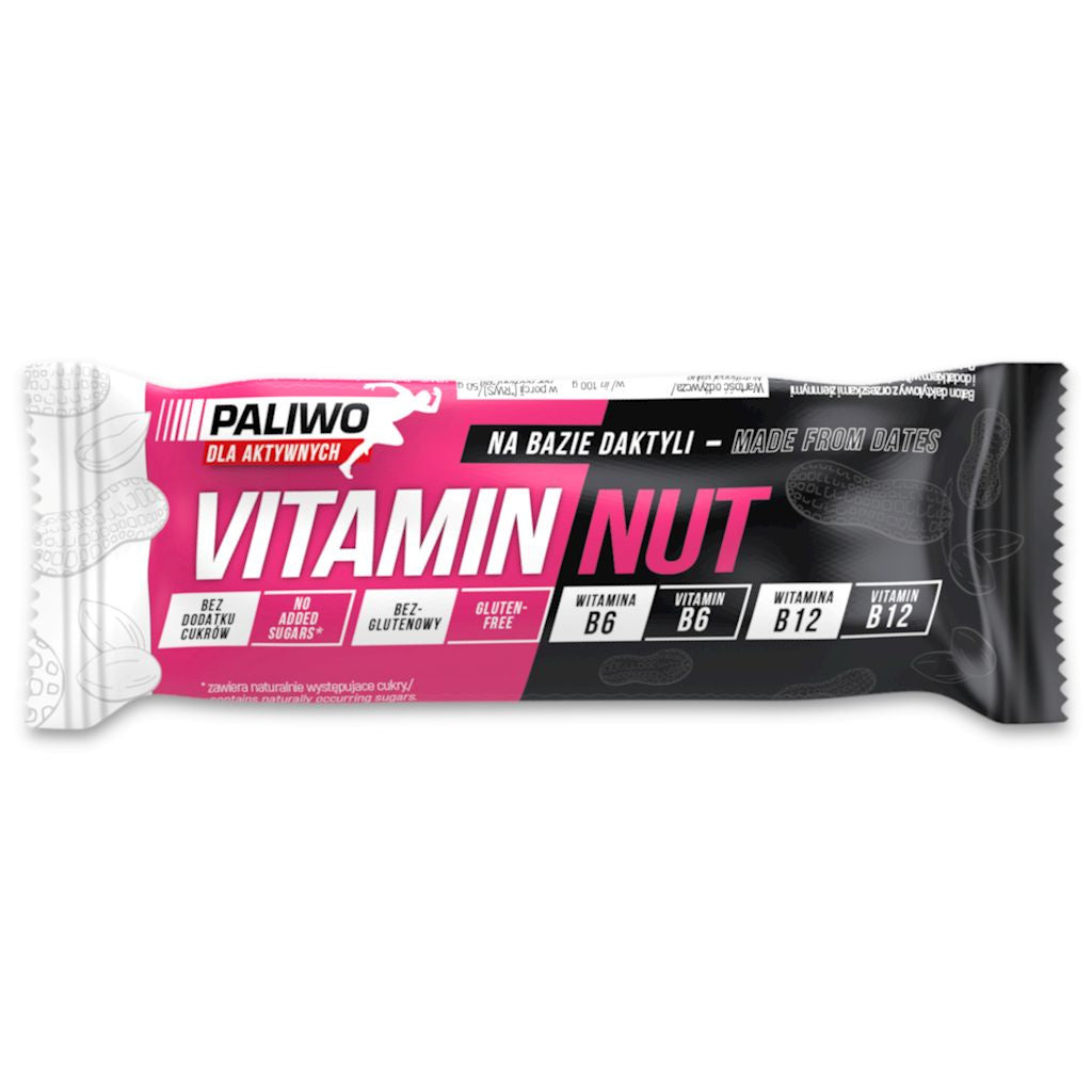 Baton Vitamin Nut z Witaminami B6 i B12 Bezglutenowy (6 szt x 50 g)