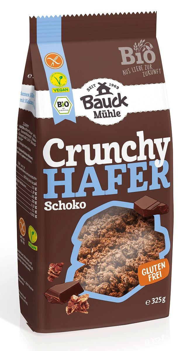 Crunchy Owsiane Kakaowe Bezglutenowe BIO (2 szt x 325 g)