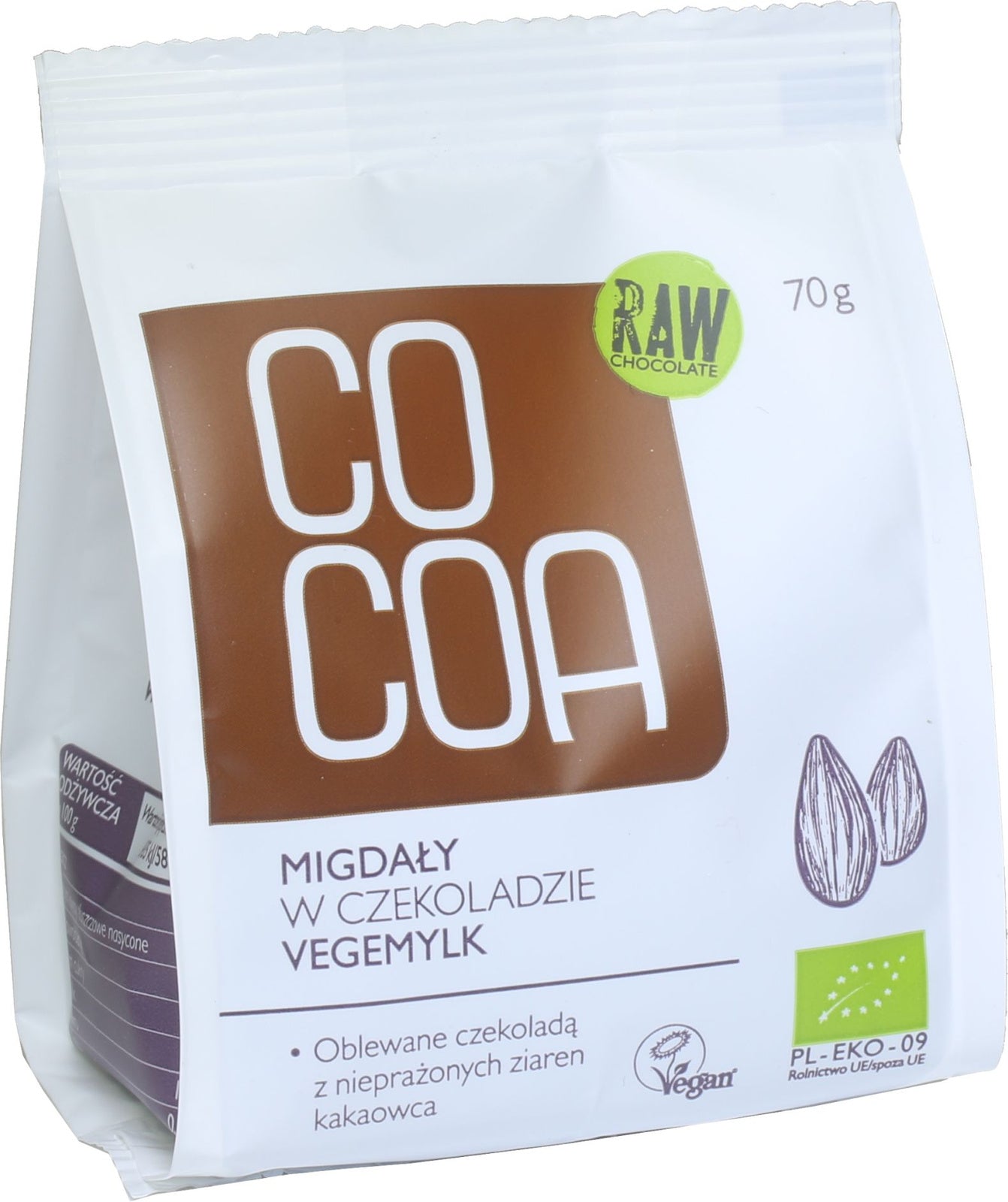 Migdały w Czekoladzie Vegemilk BIO (2 szt x 70 g)