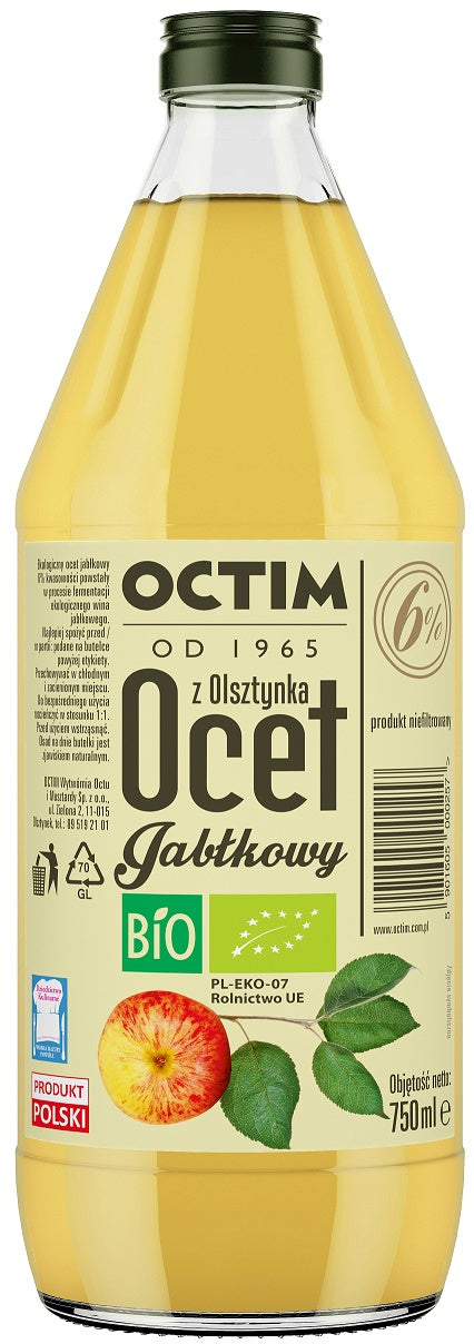 Ocet Jabłkowy 6 % Niefiltrowany BIO (2 szt x 750 ml)