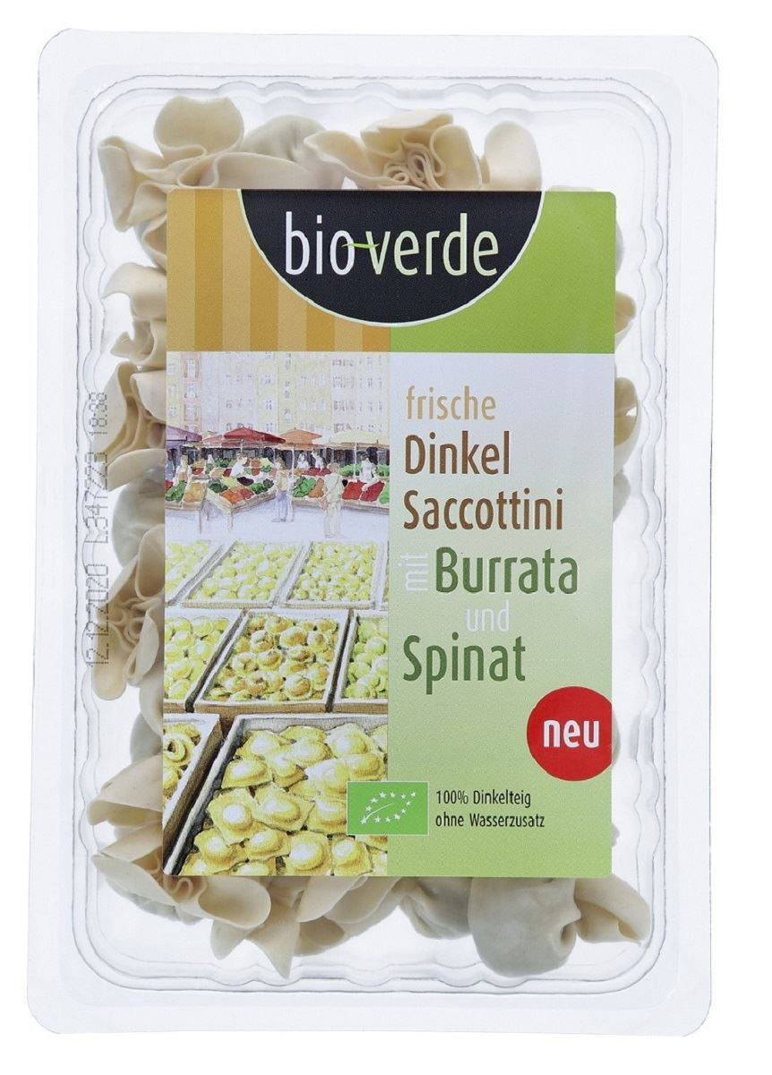 Sacchettini Orkiszowe Świeże z Serem Burrata i Szpinakiem BIO 250 g - Bio