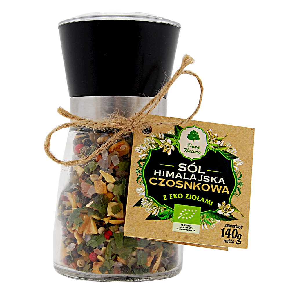 Sól Himalajska w Młynku z BIO Ziołami Czosnkowa (2 szt x 140 g)