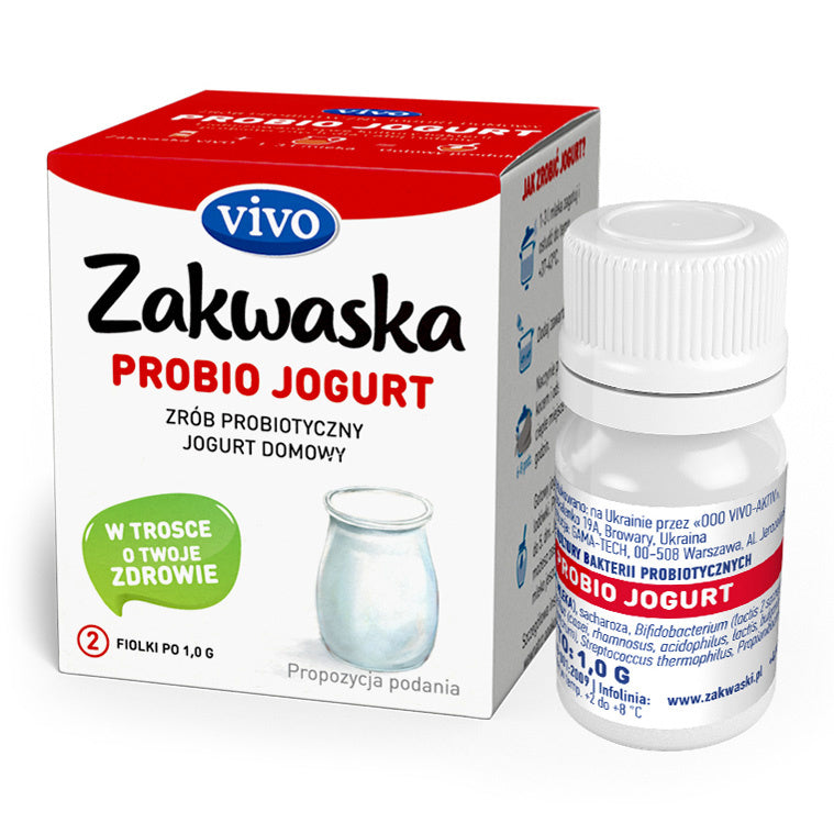 Żywe Kultury Bakterii Do Jogurtu Probio "Zakwaska" Bezglutenowe (2 Fiolki) (2 szt x 2 g)