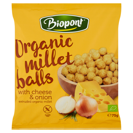 Chrupki Jaglane Serowo - Cebulowe Bezglutenowe BIO (4 szt x 75 g)