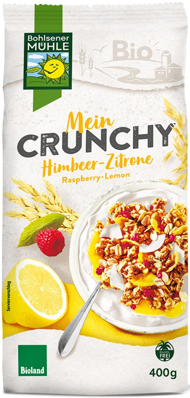 Crunchy Jogurtowo - Cytrynowe z Malinami BIO (2 szt x 400 g)