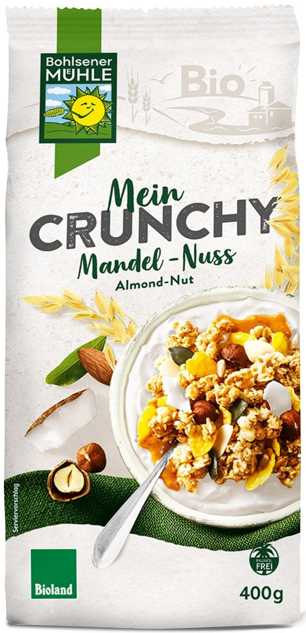 Crunchy Orzechowe z Prażonymi Chipsami Kokosowymi BIO (2 szt x 400 g)