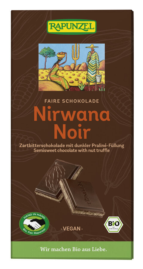 Czekolada Gorzka z Nadzieniem Pralinowym Nirwana BIO (2 szt x 100 g)