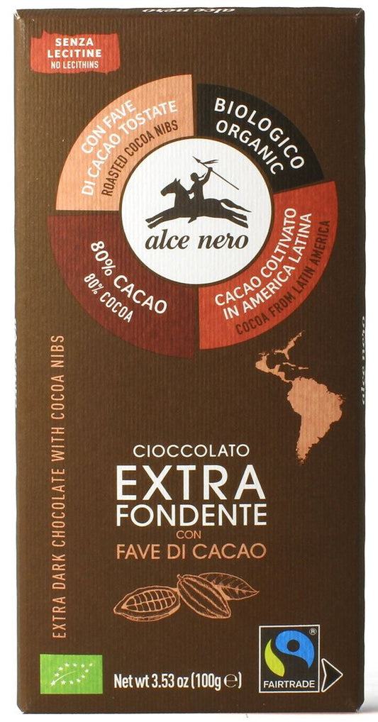 Czekolada Gorzka z Ziarnami Kakaowca Fair Trade Bezglutenowa BIO 100 g