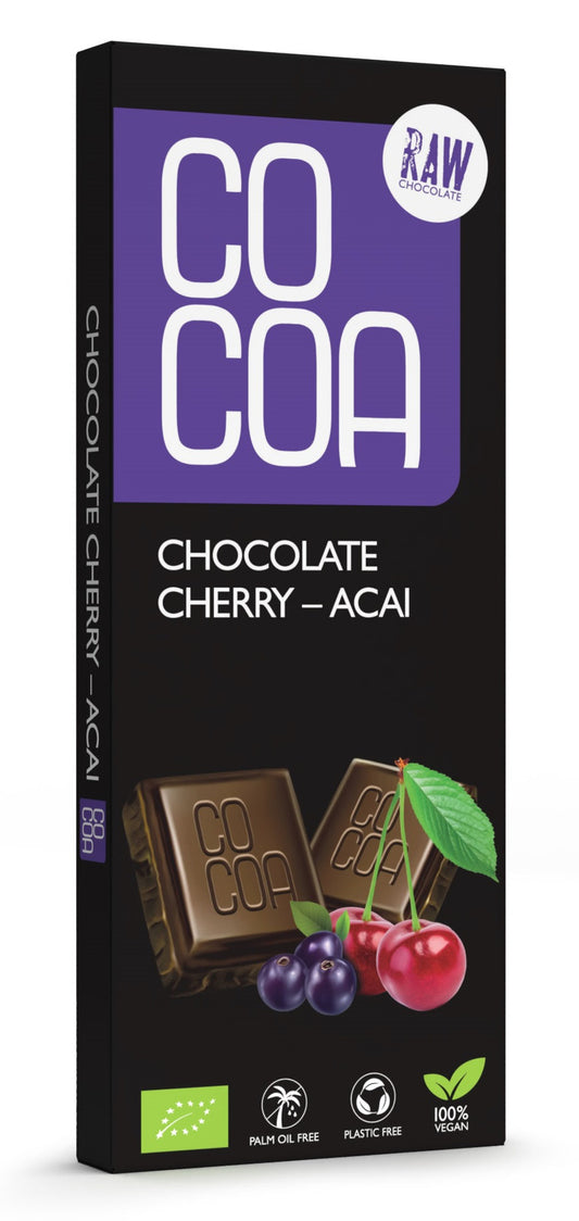 Czekolada Surowa Wiśnia - Acai BIO (2 szt x 40 g)