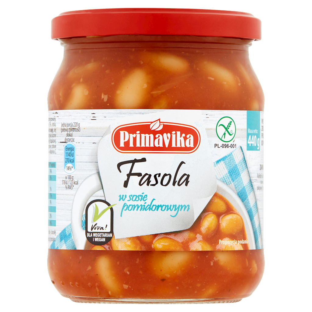 Fasola w Sosie Pomidorowym Bezglutenowa (3 szt x 440 g)