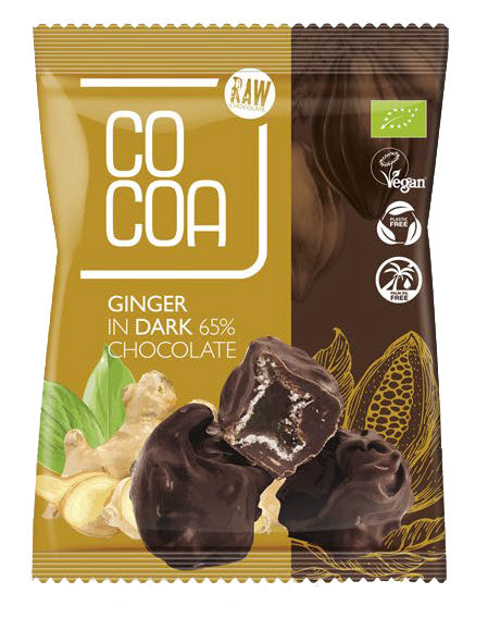 Imbir Kandyzowany w Czekoladzie Ciemnej 65 % BIO (2 szt x 70 g)