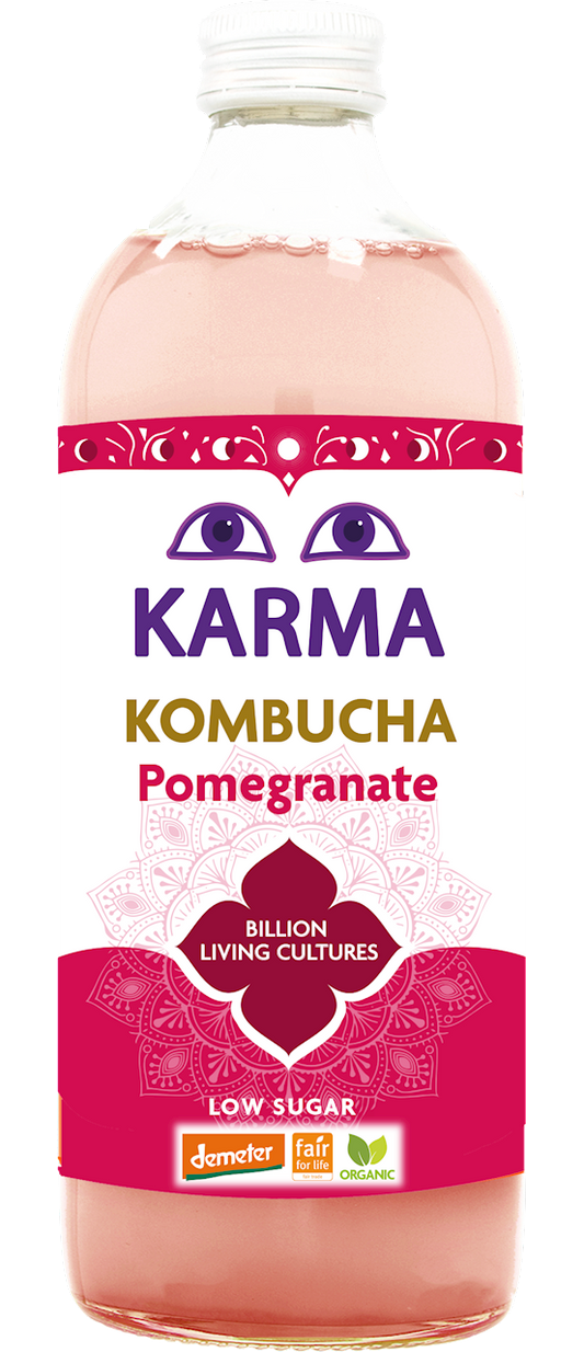 Kombucha z Granatem Niska Zawartość Cukrów Fair For Life Demeter BIO 1 l