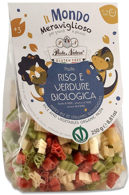 Makaron (Ryżowy Trójkolorowy) Dla Dzieci Dinozaury Bezglutenowy BIO (3 szt x 250 g)