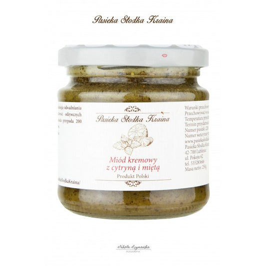 Miód kremowany cytryną i miętą (250 g)