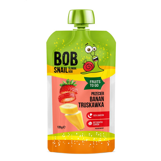 Mus Fruits To Go Banan - Truskawka Bez Dodatku Cukrów (10 szt x 120 g)