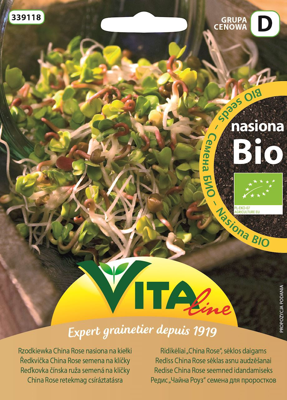 Nasiona Rzodkiewki China Rose BIO Na Kiełki 20 g
