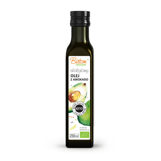 Olej z Miąższu Awokado Tłoczony Na Zimno Keto BIO 250 ml