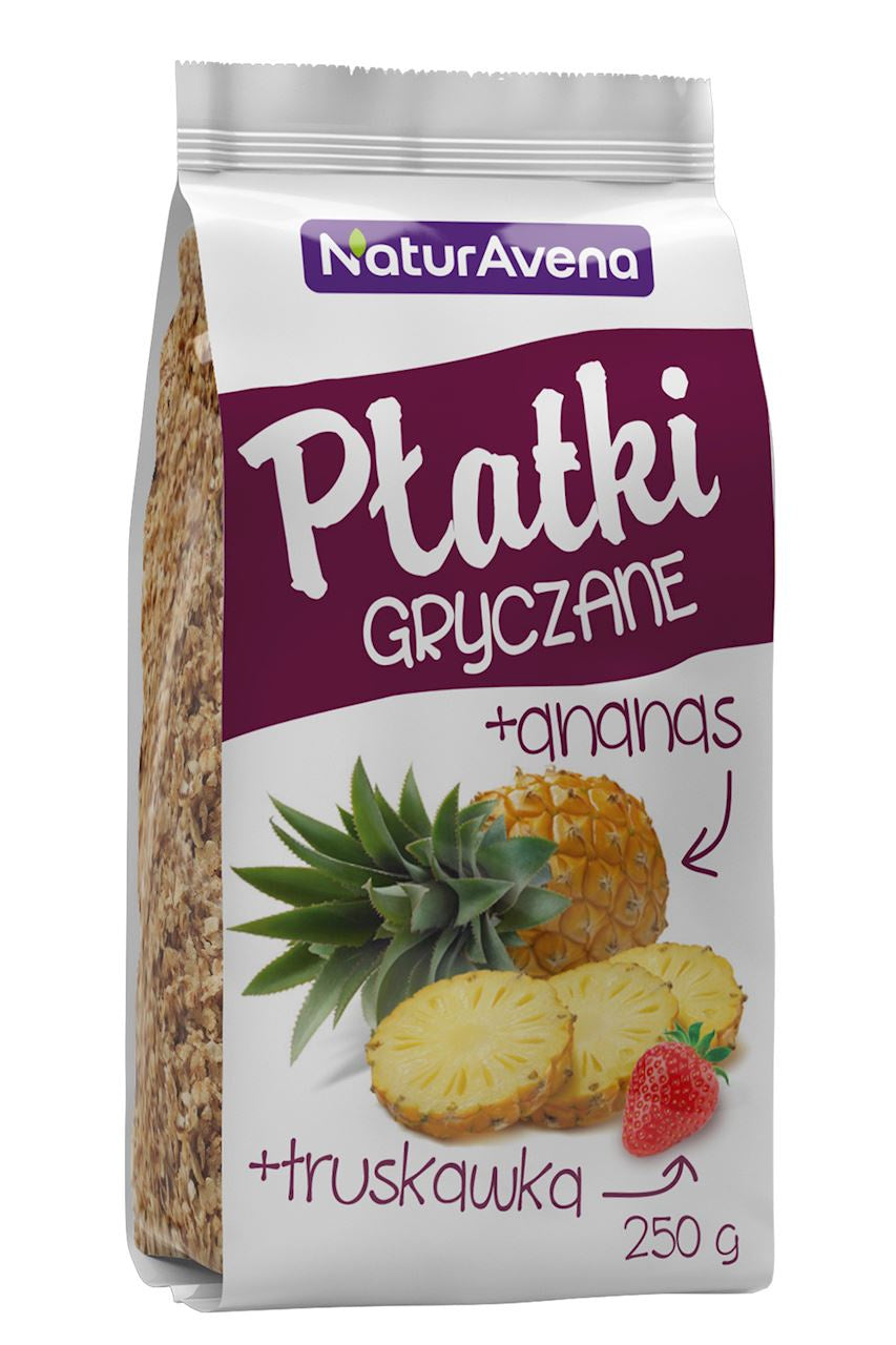 Płatki Gryczane z Ananasem i Truskawką (6 szt x 250 g)