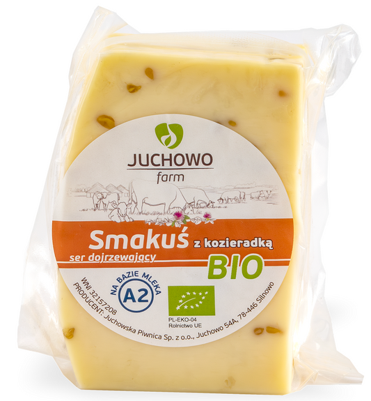 Ser Żółty Dojrzewający z Kozieradką Smakuś z Mleka A2 BIO (Około 0,30 kg)