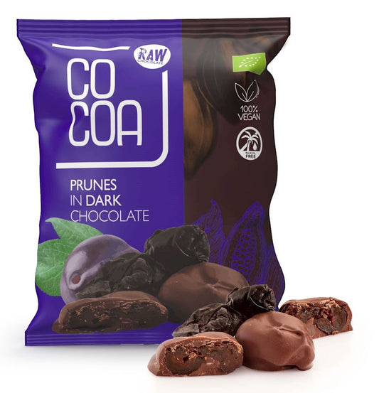 Śliwki Kalifornijskie w Czekoladzie Ciemnej BIO (2 szt x 70 g)