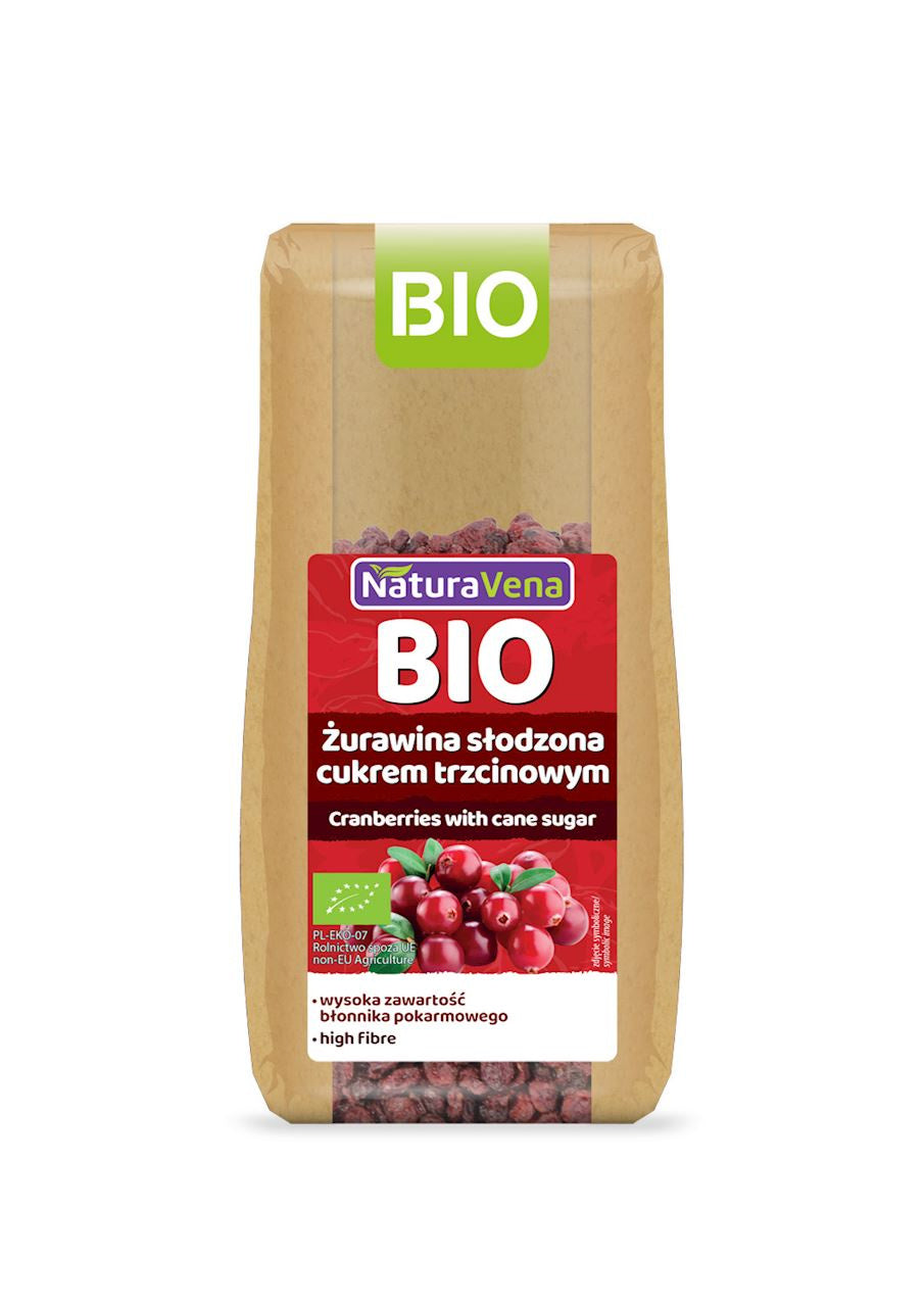 Żurawina Słodzona Cukrem Trzcinowym BIO (6 szt x 100 g)